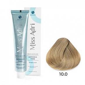 10.0 Безаммиачная крем-краска для волос ADRICOCO Miss Adr Brazilian Elixir Платиновый блонд 100 мл